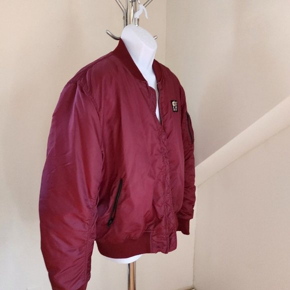 Cult of Individuality Men’s Maroon (gold quilt inside) Bomber Jacket Size XL - Picture 1 of 16